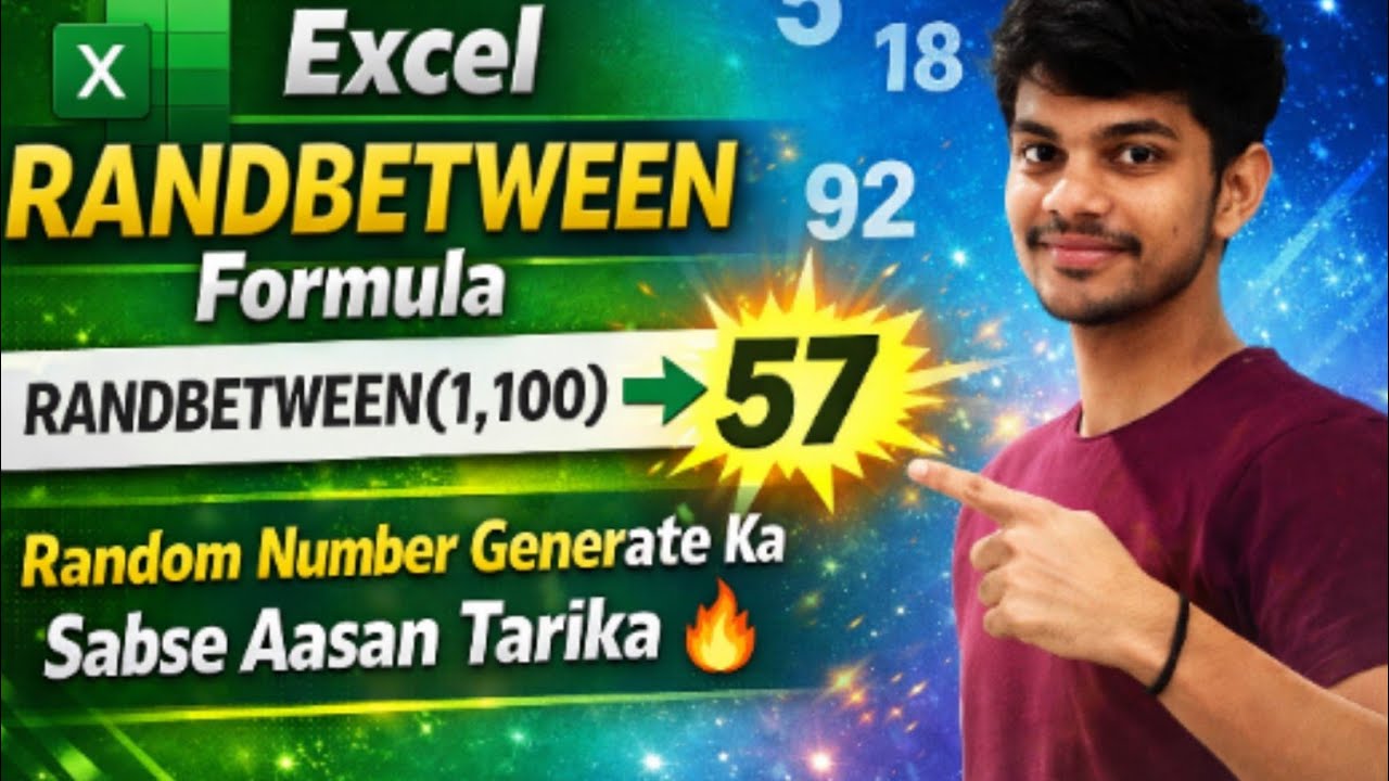 Excel RANDBETWEEN Formula | Random Number Generate Ka Sabse Aasan Tarika 🔥