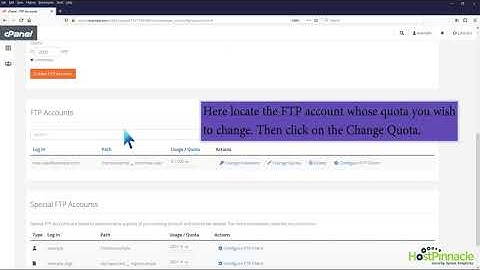How to change the FTP User Quota in cPanel   HostPinnacle