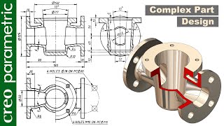 Complex part design | Blow off valve in Creo Parametric