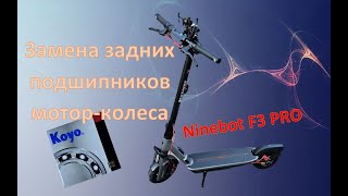 видео: Segway ninebot F3 PRO. Замена задних подшипников мотор-колеса. картинка: Segway ninebot F3 PRO. Замена задних подшипников мотор-колеса.