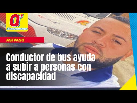 Lindo gesto, conductor de bus ayuda a subir a personas con discapacidad