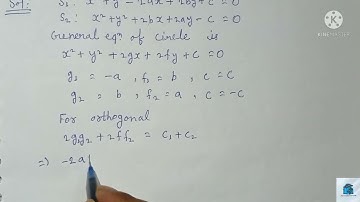 Prove that the following pairs of circles are orthogonal: x^2+y^2-2ax+2by+c=0 & x^2+y^2+2bx+2ay-c=0