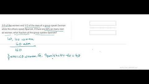 GRE Math/Quant Tutorial Arithmetic 381. 3/5 of the women and 1/2 of the men