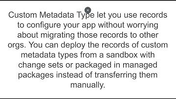 Custom Metadata Types in Salesforce