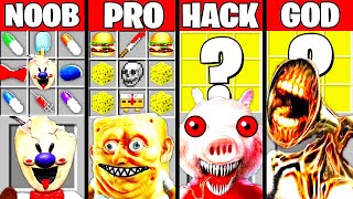 Minecraft Battle: HORROR GAMES CRAFTING CHALLENGE - NOOB vs PRO vs HACKER vs GOD ~ Funny Animation