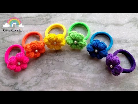 Easy Crochet Flower Hair Ties || Beginning Crochet Projects