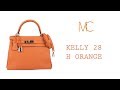 Hermes kelly 28 retourne bag h orange togo palladium  mightychic 