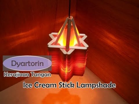  Kerajinan  stik  es  krim  Cara buat lampu  hias gantung  dari  