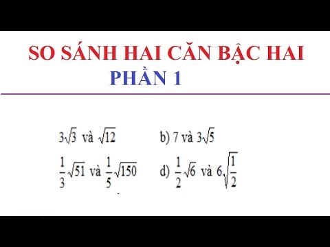 SO SÁNH CĂN BẬC HAI SỐ HỌC– SO SÁNH BIỂU THỨC CHỨA CĂN – PHẦN 1