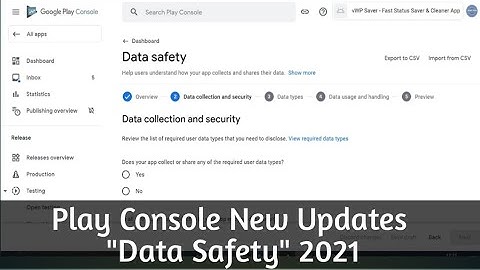 Google Play Console New Updates Data Safety | Solved