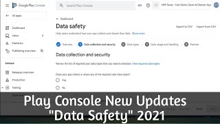Google Play Console New Updates Data Safety | Solved