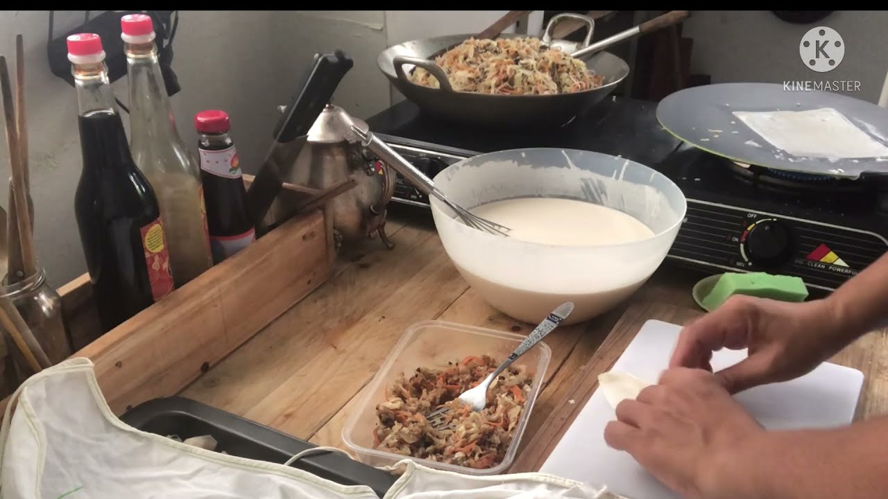 #ห่อปอเปี๊ยะทอด เเป้งสดทำเอง