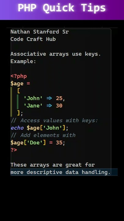 PHP Quick Tips - Associative Arrays - YouTube