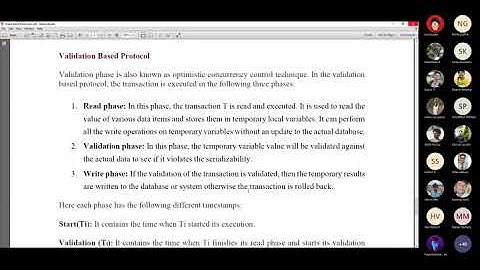34- 4 Validation based protocol( Lecture 34 - Concurrency control techniques tree based protocols)