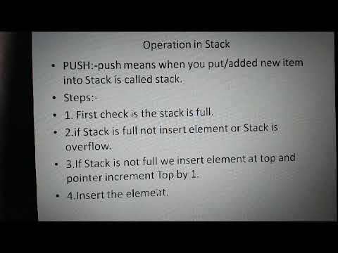 Stack of Data Structure PUSH and POP Operation - YouTube