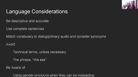 Audio Description Principles: Social Media Accessibility Basics Series