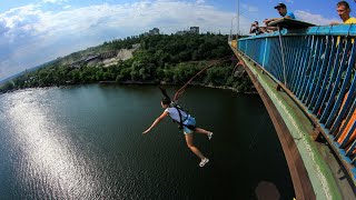 Прыжок с моста в Запорожье