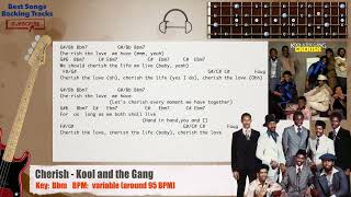 Video thumbnail of "🎻 Cherish - Kool and the Gang Bass Backing Track with chords and lyrics"