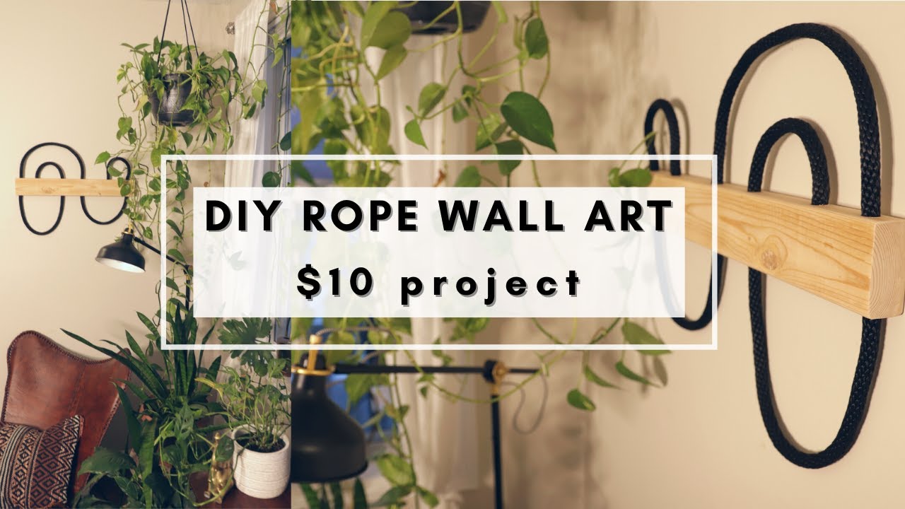 DIY Rope Wall Decor  $10 project with scrap wood! 