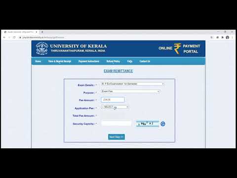 Kerala University Exam Fee Payment