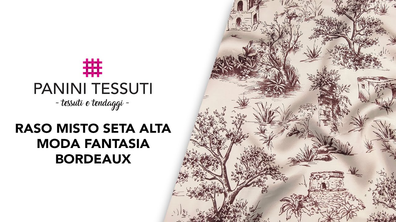 Raso Misto Seta Alta Moda Fantasia Bordeaux