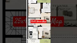 25x45 House Map | 5 Msrla House Plan | 25'-0'x45'-0'  House Plan