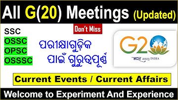 All G(20) Meetings | One Video | #ossc #osscexam #osscamin #opsc #opscomas #osscaccountant