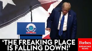 VIRAL MOMENT: Trump Has Problems With Podium At Minnesota Event: 'It Keeps Tilting Further Left!' Resimi