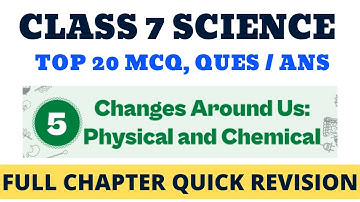 Top 20 MCQ Class 7 Changes Around Us : Physical and Chemical Question Answers