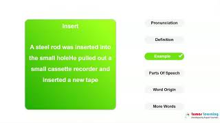 INSERT - Definition, pronunciation, grammar, meaning - Practice grade 7 vocabulary