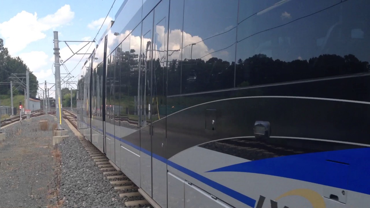 LYNX Blue Line Train Departs I-485 / South Blvd. Station