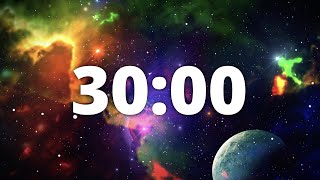 30 Minute Countdown Timer with Alarm and Deep Space Ambient Music | 🌠Deep Space Galaxy 🌠