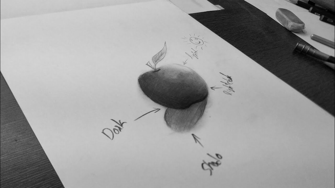 How To Draw Apple shading Tips || Best 😍 - YouTube