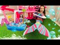 Barbie oyunlarada ile barbie havuz evcilikbarbie evciliksubarbie oyuncaksubarbie