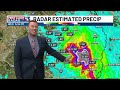 Edouard spins to the northwest, with additional rounds of scattered activity possible
