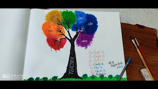 Teachers day drawings / teachers day easy drawing/Happy Teachers day drawing with water colours