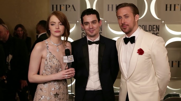 Golden Globes 2017: Emma Stone, Ryan Seacrest, and Her Dress