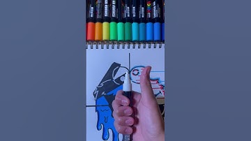 One drawing of Cookie Monster, but in 4 different styles! Part 4 glow! #subscribe #posca