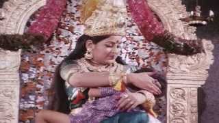Mythical scene where lord Shiva's wife goddess Parvathy feeding Prabha's baby - Mayavi Movie Scenes