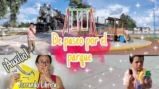 🛝De paseo por el parque🧒Forrando Libretas 😢😱😰Help!🎒