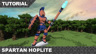Minecraft Spartan Hoplite Statue Tutorial & Download block by block timelapse