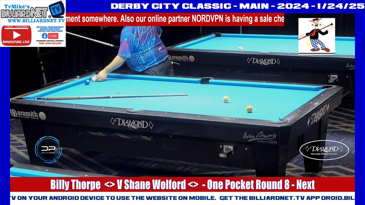 Derby City Classic Tony Chohan V Greg Pitts 9 Ball Round 1 1/25