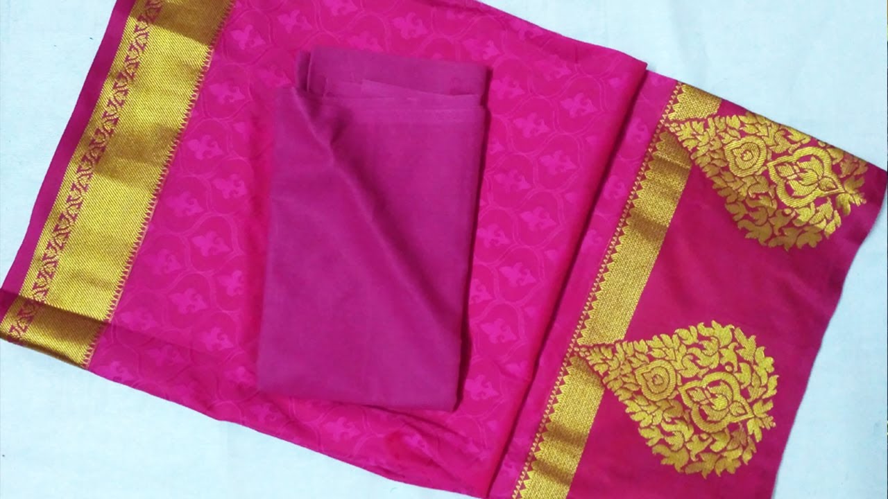 Pink Color Silk Saree Blouse Back Neck Design (With BORDER ...