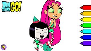 Teen Titans Go Coloring Book Raven And Starfire Coloring Page Teen Titans Go Christmas 2018
