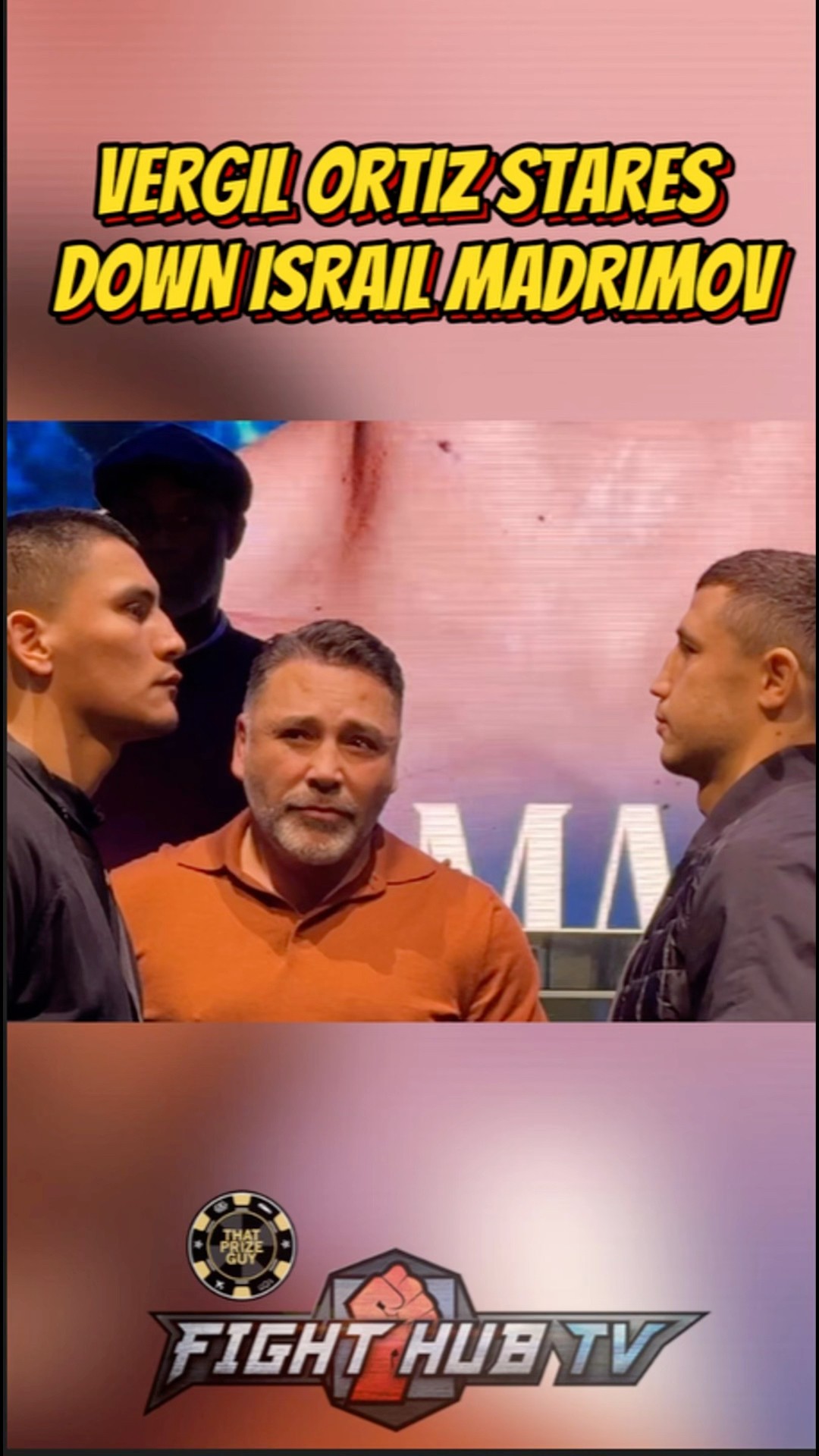 Vergil Ortiz Jr. STARES DOWN Israil Madrimov during face off at presser!