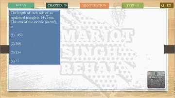 The length of each side of an equilateral triangle is 14√3 cm. The area of the incircle