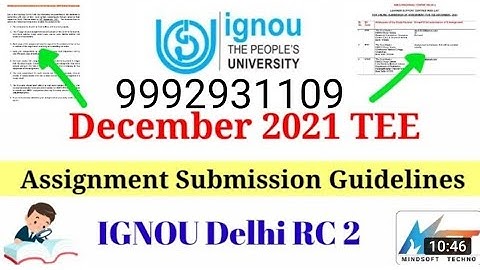 DEHLI RC 2 Assignment submission Guidelines Dec 2021 // DEC RC DEHLI 2 ASSIGNMENT GUIDELINES 2021