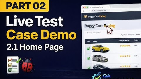Manual Testing Practice | Buggy Cars Rating Website | Part 02- Live Test case Demo | 2.1 Home Page
