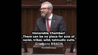 Polish MP stop the celebration of the chauvinistic cult in Polish Parliament - He explains why (EN)