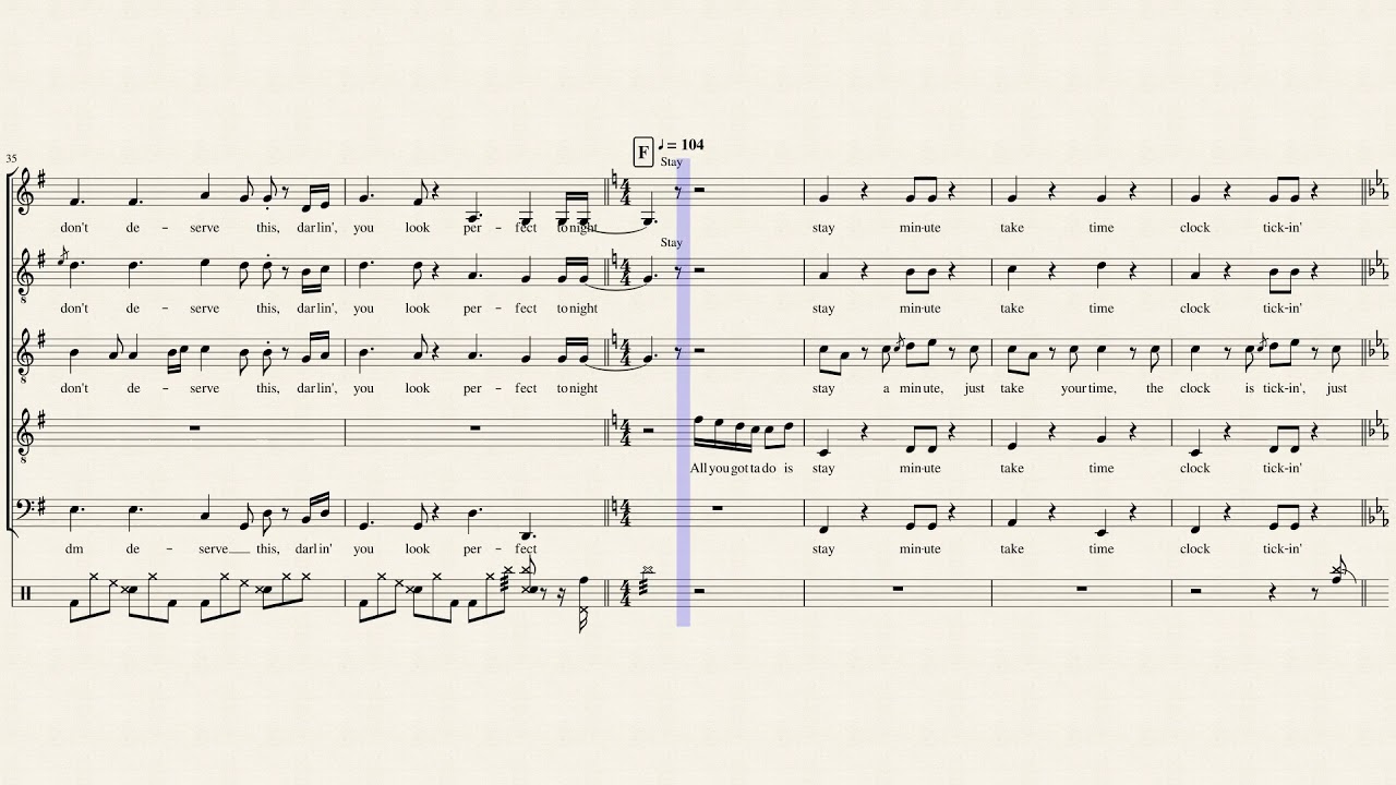 Top Pop, Vol. I Medley - Pentatonix (Full Sheet Music w/ Lyrics)